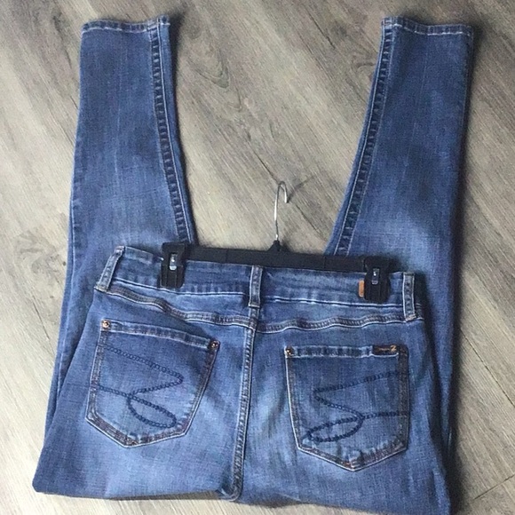 🧵Seven7 Tummy Less High Rise Skinny Woman’s Size 12 Denim Jeans - Picture 4 of 5